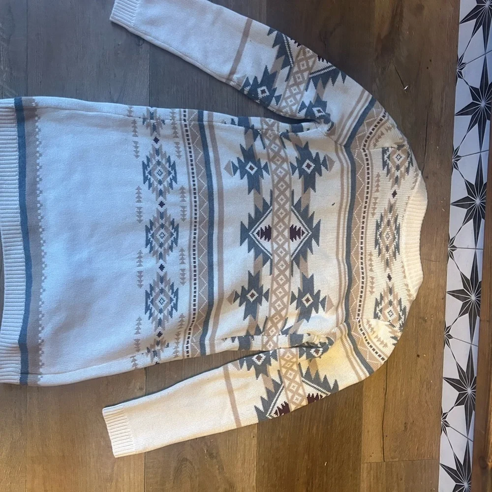 Gymboree Beige and Navy Aztec Cardigan